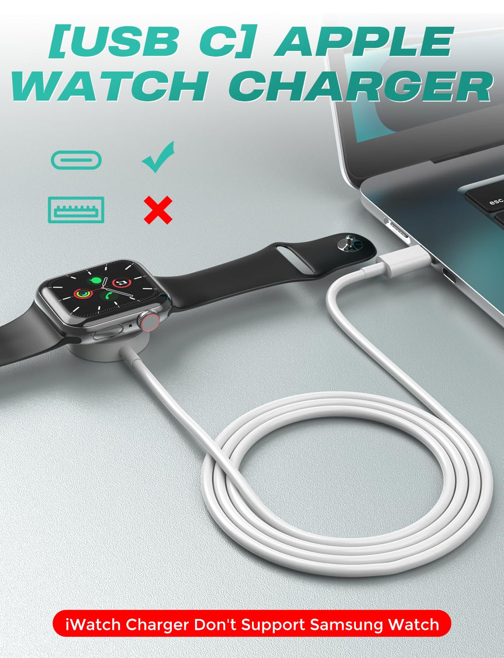 𝐔𝐩𝐠𝐫𝐚𝐝𝐞𝐝 USB C for Apple Watch Charger Magnetic Charging Cable Portable Wireless Charging